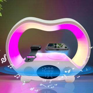 2024 New 6 In 1 Smart Remote Control Bluetooth Ambience Intelligent LED Table Lamp Multi-function Wireless Charger Night Light Bluetooth Speaker - Thomas Family Essentials LLC
