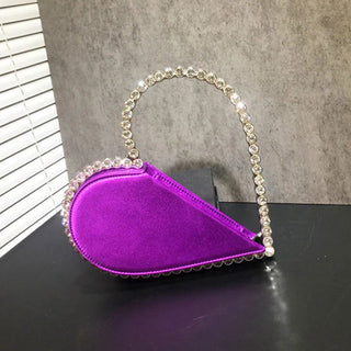 2024 New Heart Shape Rhinestone Handbags Party Day Clutches Crystal Handbags For Wedding Gift Purse Women Prom Dinner Purses Bag - Thomas Family Essentials LLC