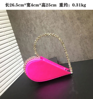 2024 New Heart Shape Rhinestone Handbags Party Day Clutches Crystal Handbags For Wedding Gift Purse Women Prom Dinner Purses Bag - Thomas Family Essentials LLC