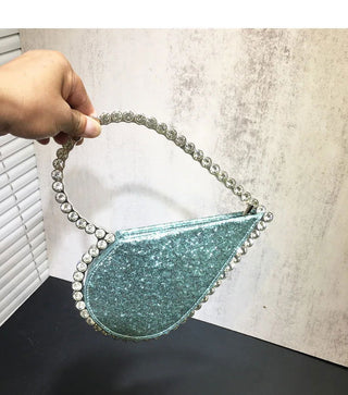 2024 New Heart Shape Rhinestone Handbags Party Day Clutches Crystal Handbags For Wedding Gift Purse Women Prom Dinner Purses Bag - Thomas Family Essentials LLC