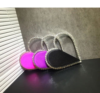 2024 New Heart Shape Rhinestone Handbags Party Day Clutches Crystal Handbags For Wedding Gift Purse Women Prom Dinner Purses Bag - Thomas Family Essentials LLC
