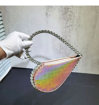2024 New Heart Shape Rhinestone Handbags Party Day Clutches Crystal Handbags For Wedding Gift Purse Women Prom Dinner Purses Bag - Thomas Family Essentials LLC