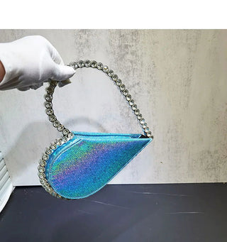 2024 New Heart Shape Rhinestone Handbags Party Day Clutches Crystal Handbags For Wedding Gift Purse Women Prom Dinner Purses Bag - Thomas Family Essentials LLC