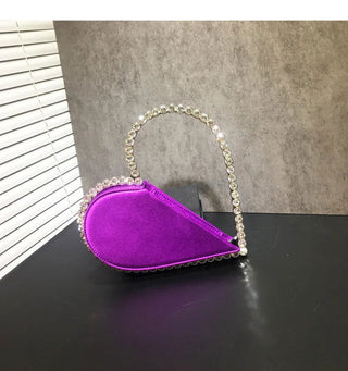 2024 New Heart Shape Rhinestone Handbags Party Day Clutches Crystal Handbags For Wedding Gift Purse Women Prom Dinner Purses Bag - Thomas Family Essentials LLC