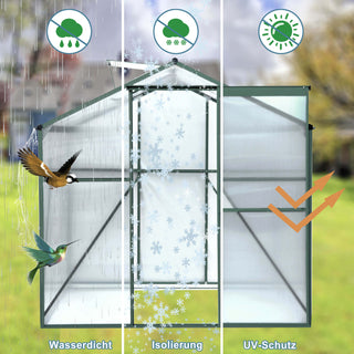 Polycarbonate Greenhouse,6X8 Ft Heavy Duty Walk-in Plant Garden Greenhouse For Backyard,Outdoor