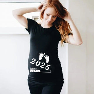 Baby Loading 2025 Printed Maternity T Shirt Pregnant Clothes Summer T-shirt Pregnancy Announcement Shirts New Mom T Shirts Tops - Thomas Family Essentials LLC