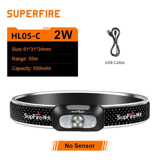 Best SupFire HL05 Mini CREE LED Headlamp With Motion Sensor USB Rechargeable For Camping Fishing Bicycle Head Light flashlight - Thomas Family Essentials LLC