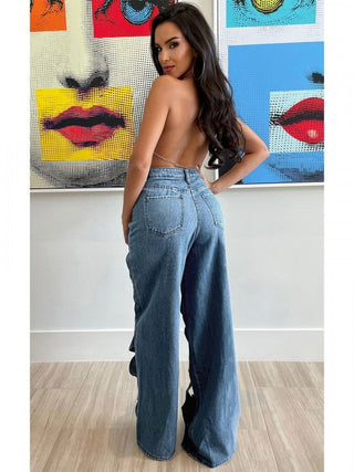 Cabe Knit Hollow Out Denim Jeans - Thomas Family Essentials LLC