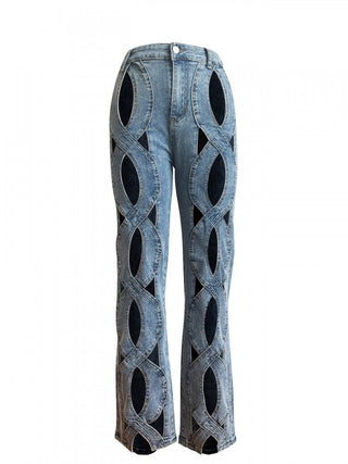 Cabe Knit Hollow Out Denim Jeans - Thomas Family Essentials LLC