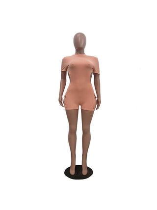 Crewneck Short Sleeve Backless Rompers - Thomas Family Essentials LLC