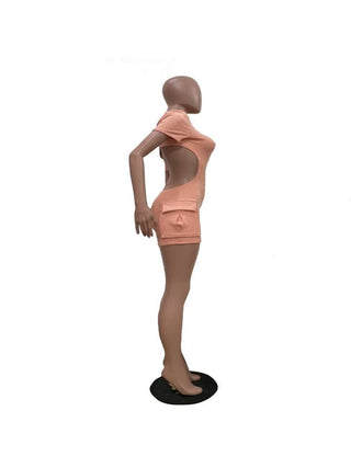 Crewneck Short Sleeve Backless Rompers - Thomas Family Essentials LLC