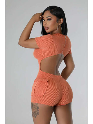 Crewneck Short Sleeve Backless Rompers - Thomas Family Essentials LLC