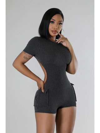 Crewneck Short Sleeve Backless Rompers - Thomas Family Essentials LLC