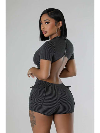 Crewneck Short Sleeve Backless Rompers - Thomas Family Essentials LLC