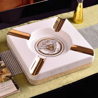 European style ashtray ceramic ashtray creative trend fashion retro living room coffee table large home office - Thomas Family Essentials LLC