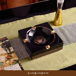 European style ashtray ceramic ashtray creative trend fashion retro living room coffee table large home office - Thomas Family Essentials LLC