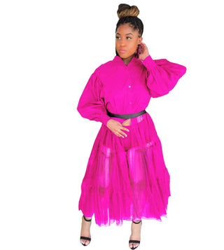 Fashion Shirt Style Button Gauze Dress Ladies Long Street Solid Color Dress Casual Home Commuting  Dresses For Women Party - Thomas Family Essentials LLC