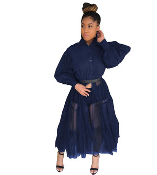 Fashion Shirt Style Button Gauze Dress Ladies Long Street Solid Color Dress Casual Home Commuting  Dresses For Women Party - Thomas Family Essentials LLC