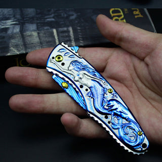 Field Survival Knife Spring Steel Folding - Thomas Family Essentials LLC