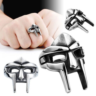 Goth Hip Hop MF DOOM Mask Rings For Men Gladiator Punk Style Egyptian Pharaoh Male Ring Classic Retro Jewelry Party Accessories - Thomas Family Essentials LLC