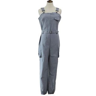 Women Casual Cargo Playsuit Sleeveless O Neck Jumpsuit With Pocket and Belt Elegant Pencil Pants Overalls Sexy Solid  Jumpsuit