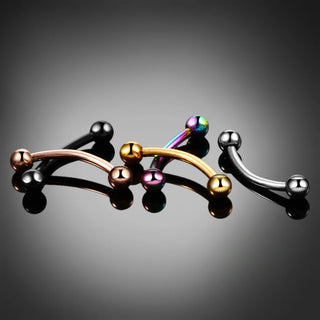 Implant Titanium Curved Barbells Eyebrow Rings Banana Piercing Curved Bar Rook Ear Cartilage Helix Tragus Body Piercing Jewelry