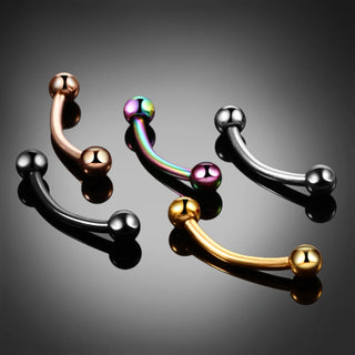 Implant Titanium Curved Barbells Eyebrow Rings Banana Piercing Curved Bar Rook Ear Cartilage Helix Tragus Body Piercing Jewelry