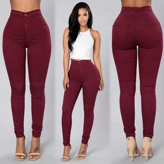 Sexy Elastic Leggings Pencil To Mention Hip Pants High Waist Candy Color Skinny Jeans Womans