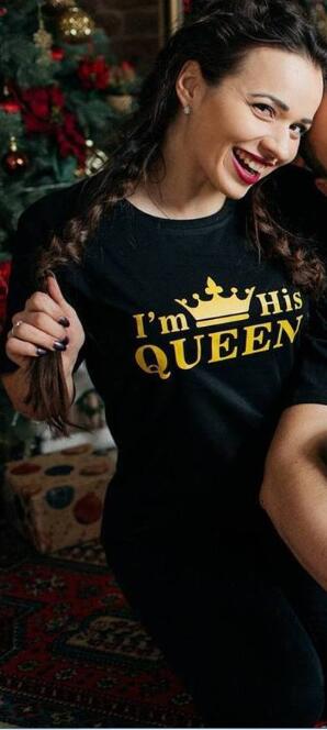 HIS Queen Her King Crown Matching Couples T-Shirt - Thomas Family Essentials LLC