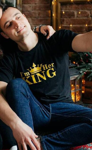 HIS Queen Her King Crown Matching Couples T-Shirt - Thomas Family Essentials LLC
