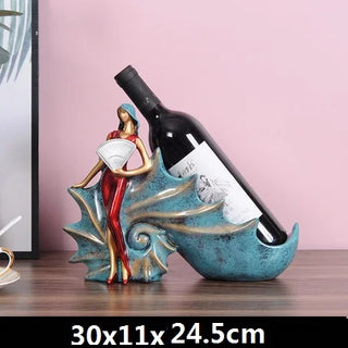Creative Crafts Resin Red Wine Holder Frame Swan Horse Deer Antlers Room Decoration Cattle Porcelain Animal Figurines