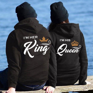 Her King His Queen Couples Hoodies - Thomas Family Essentials LLC
