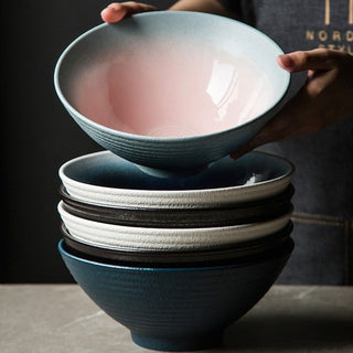 Japanese Ramen Bowl Ceramic Bowl Household Salad Bowl Creative Specialty Restaurant Tableware - Thomas Family Essentials LLC
