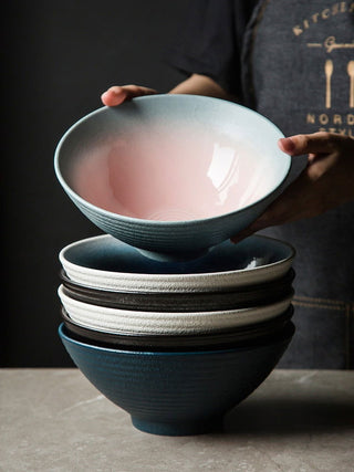 Japanese Ramen Bowl Ceramic Bowl Household Salad Bowl Creative Specialty Restaurant Tableware - Thomas Family Essentials LLC