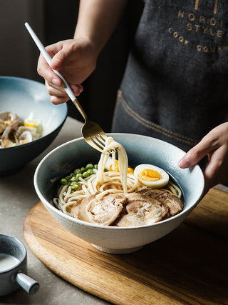 Japanese Ramen Bowl Ceramic Bowl Household Salad Bowl Creative Specialty Restaurant Tableware - Thomas Family Essentials LLC