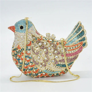 Latest Design Women Wedding Clutches Bags Purse for Bride Colorful Diamonds Purse Handbag Animal Bird Handmade Bridal Purses - Thomas Family Essentials LLC
