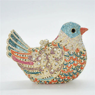 Latest Design Women Wedding Clutches Bags Purse for Bride Colorful Diamonds Purse Handbag Animal Bird Handmade Bridal Purses - Thomas Family Essentials LLC