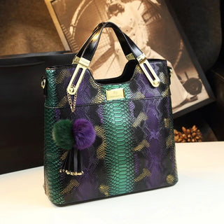 Luxury Cowhide Leather Women Handbags fashion female Chain Serpentine portable Tote bag ladies tassel shoulder messenger bags - Thomas Family Essentials LLC