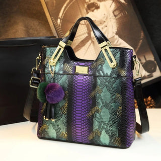 Luxury Cowhide Leather Women Handbags fashion female Chain Serpentine portable Tote bag ladies tassel shoulder messenger bags - Thomas Family Essentials LLC