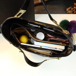 Luxury Cowhide Leather Women Handbags fashion female Chain Serpentine portable Tote bag ladies tassel shoulder messenger bags - Thomas Family Essentials LLC