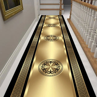 Luxury Gold Hall Corridor Carpet Non-slip Washable Runner Stairway Rug Outdoors Aisle The Long Corridor Mat Customizable 카펫 - Thomas Family Essentials LLC