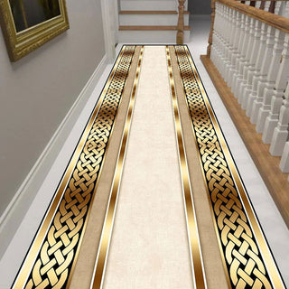 Luxury Gold Hall Corridor Carpet Non-slip Washable Runner Stairway Rug Outdoors Aisle The Long Corridor Mat Customizable 카펫 - Thomas Family Essentials LLC