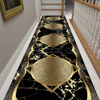 Luxury Gold Hall Corridor Carpet Non-slip Washable Runner Stairway Rug Outdoors Aisle The Long Corridor Mat Customizable 카펫 - Thomas Family Essentials LLC