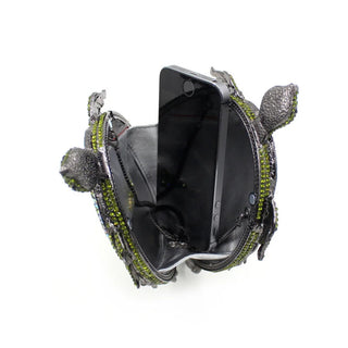 Luxury Green Turtle Crystals Evening Bags Diamond Party Purse Animals Women Clutch Hard Case Metal Minaudiere Rhinestone Purses - Thomas Family Essentials LLC