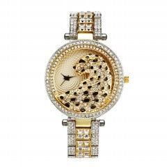 MISSFOX Women Quartz Watch Fashion Bling Casual Ladies Watch Female Quartz Gold Watch Crystal Diamond Leopard For Women Clock - Thomas Family Essentials LLC
