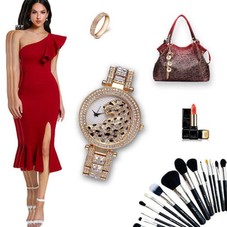 MISSFOX Women Quartz Watch Fashion Bling Casual Ladies Watch Female Quartz Gold Watch Crystal Diamond Leopard For Women Clock - Thomas Family Essentials LLC