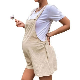 Maternity Jumpsuits Knee-length Plus Size Summer Fashion Pregnant Woman Rompers Solid Color Pregnancy Overalls Cotton Clothes - Thomas Family Essentials LLC