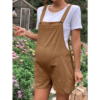 Maternity Jumpsuits Knee-length Plus Size Summer Fashion Pregnant Woman Rompers Solid Color Pregnancy Overalls Cotton Clothes - Thomas Family Essentials LLC