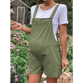 Maternity Jumpsuits Knee-length Plus Size Summer Fashion Pregnant Woman Rompers Solid Color Pregnancy Overalls Cotton Clothes - Thomas Family Essentials LLC
