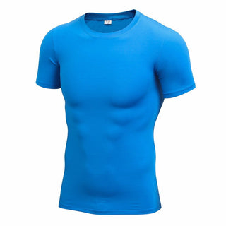 Men Pro fitness exercise tights, quick dry sweating, round neck short sleeved T-shirt. - Thomas Family Essentials LLC